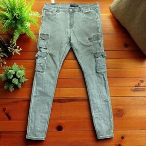 Serenade Casual Slim Fit Light Green Cotton Cargo Pants Men's Size 36W x 32L